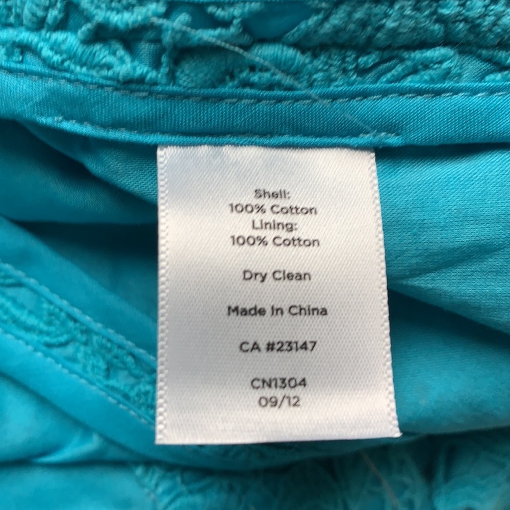 Talbots eyelet sleeveless dress. Aqua blue - Picture 7 of 10